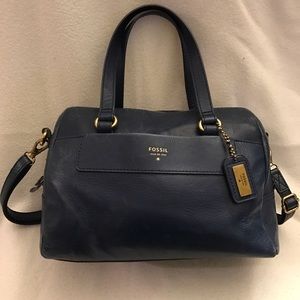 Rare Fossil blue cobalt handbag - limited edition