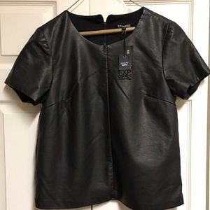 Faux leather top