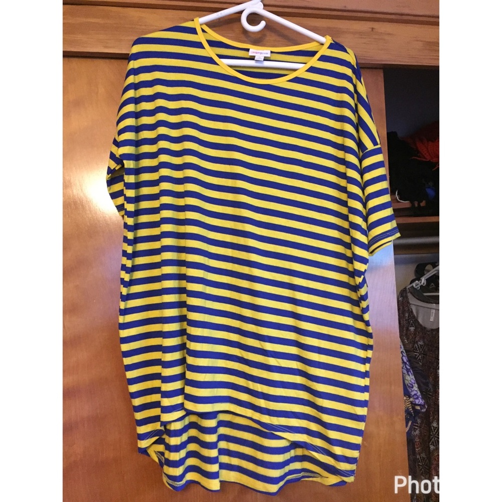 LuLaRoe Brand new medium Irma, navy and yellow