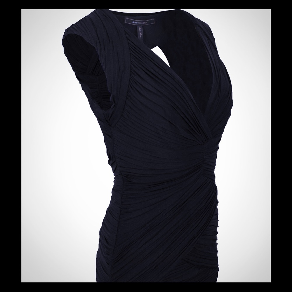 BCBG Maxazria Edesa Shirred V-neck dress