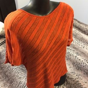 Papaya Sheer women's top zipper back Orange