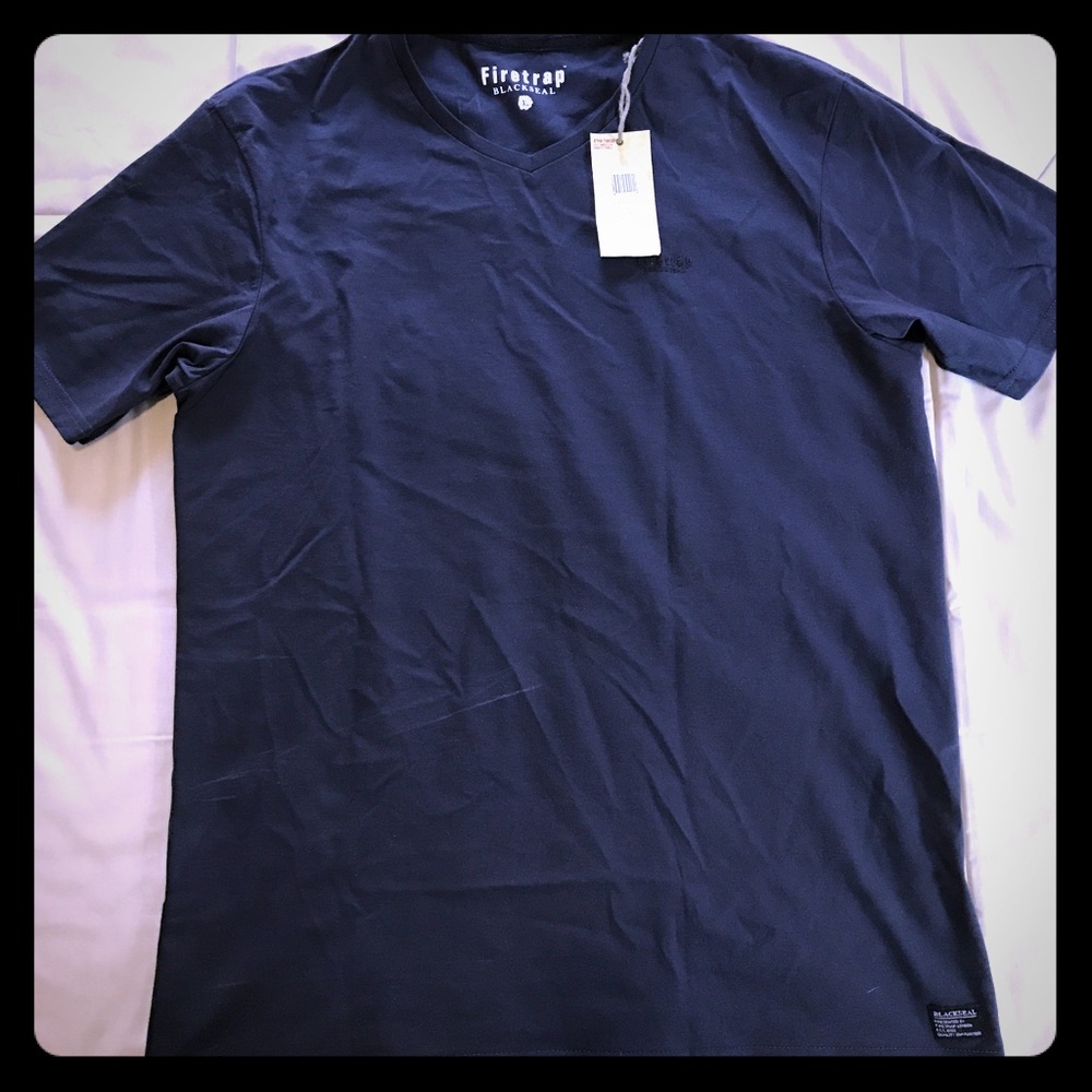 Firetrap Belknap V Neck Chest Print T Shirt