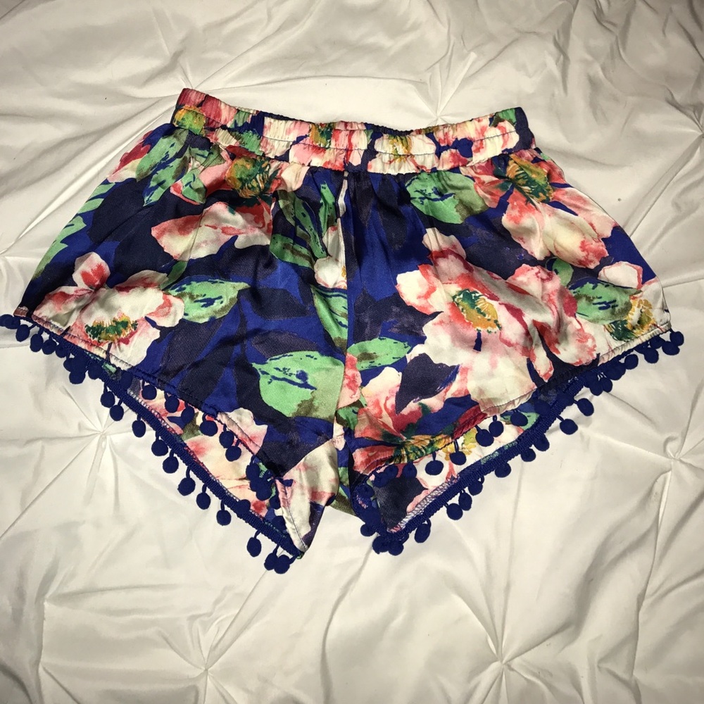 Floral Silk Shorts