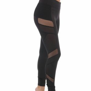 Side Mesh Leggings - Black