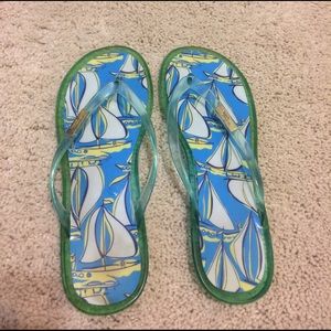 LILLY PULITZER Boat Jelly thong flip flop size 8