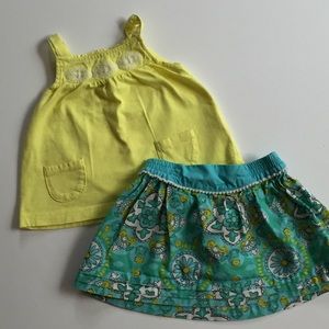 Yellow Tank and Skirt Set