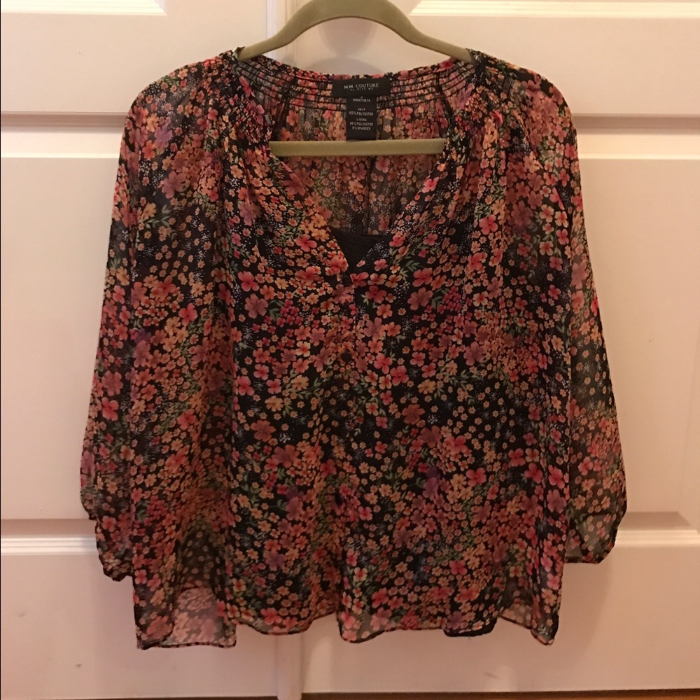 MM Couture lined floral print top