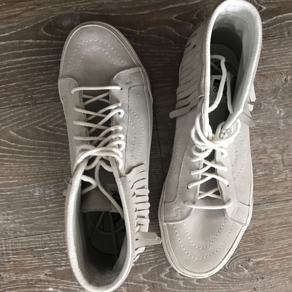 High top suede fringe vans