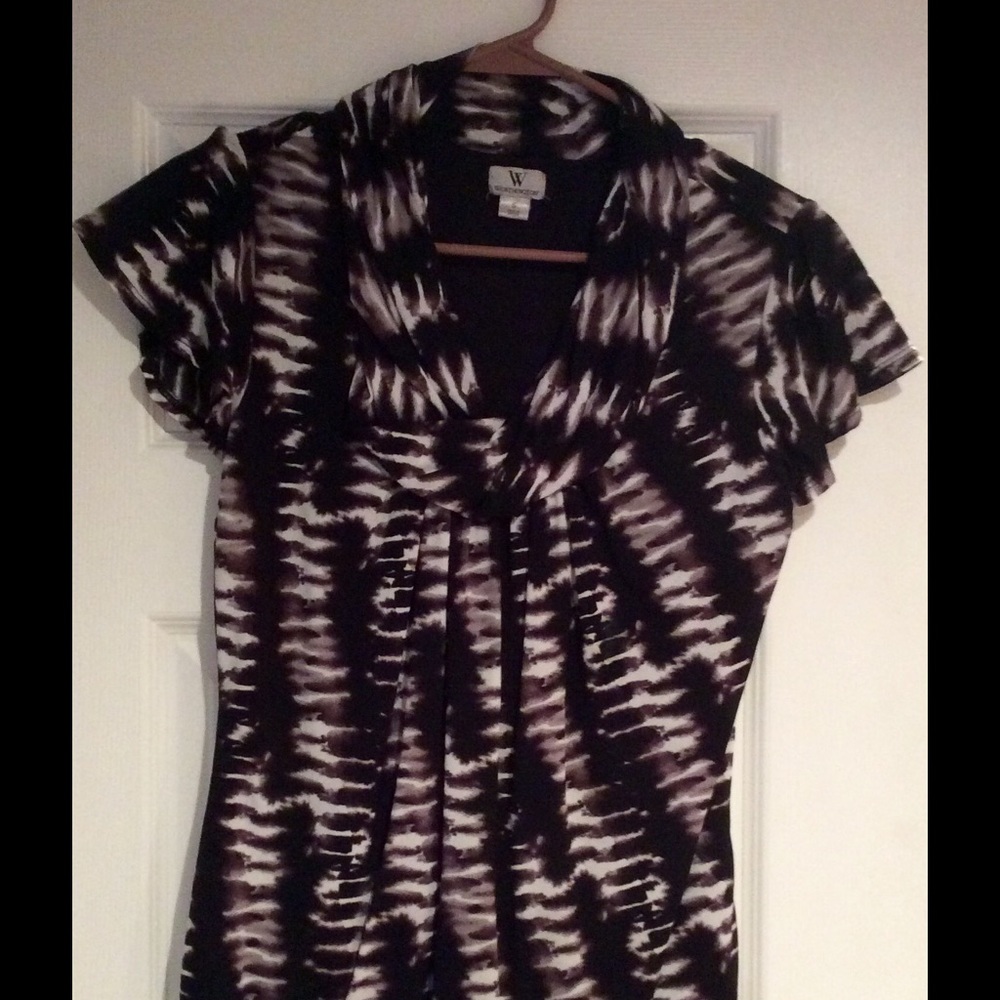 Patterned Short Sleeve Dress Shirt