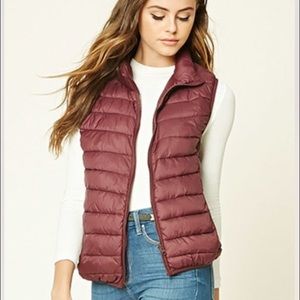 Forever 21 Maroon Puffy Vest