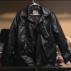 Black faux leather jacket small