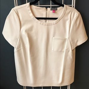 Vince Camuto faux leather white top