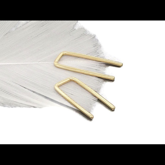 ⚡︎flash sale⚡︎ 14K SOLID Yellow Gold Staple Open Threader Earrings Small Sized - Picture 4 of 7