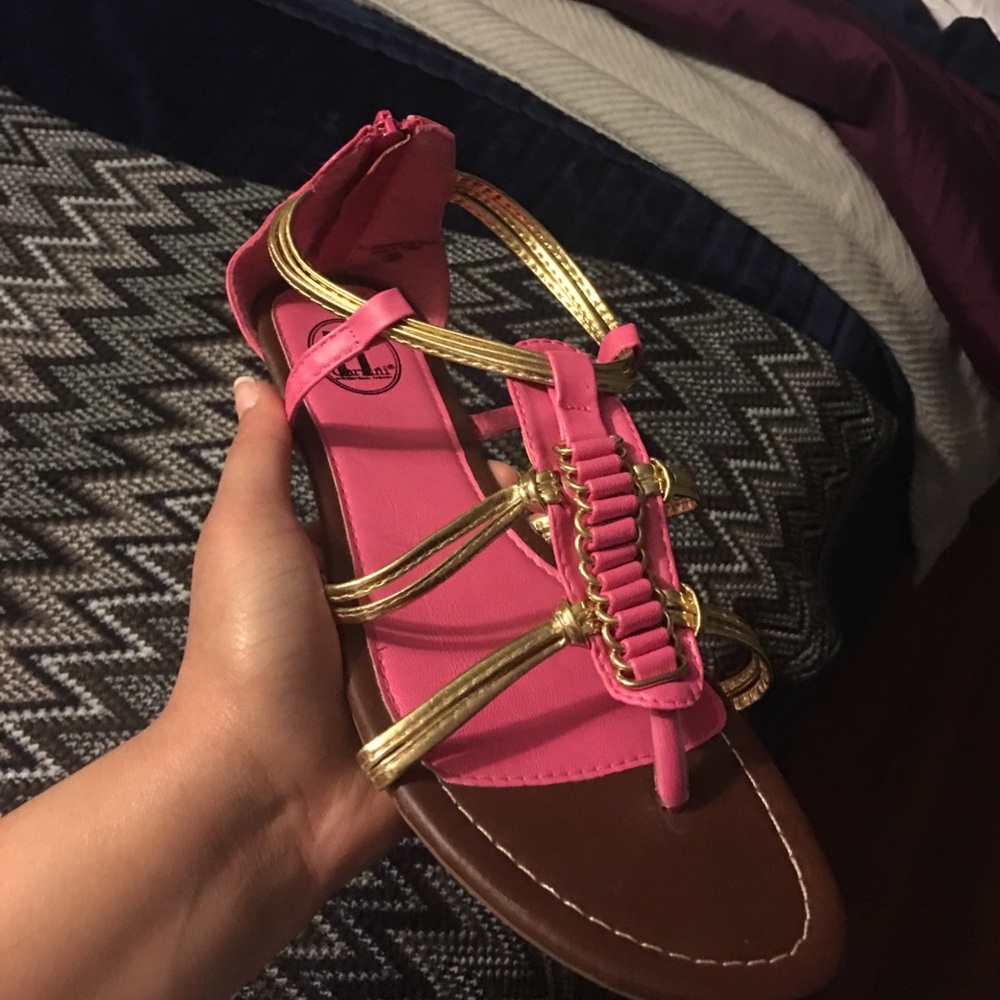 Pink gladiator sandals