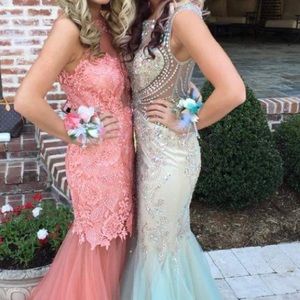 Rhinestone mermaid prom dress