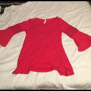 Red tunic fit shirt