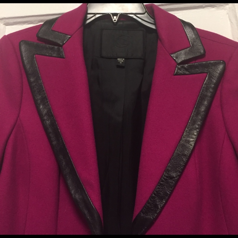 BeBe Vintage Pink Fitted Jacket w/ leather trim