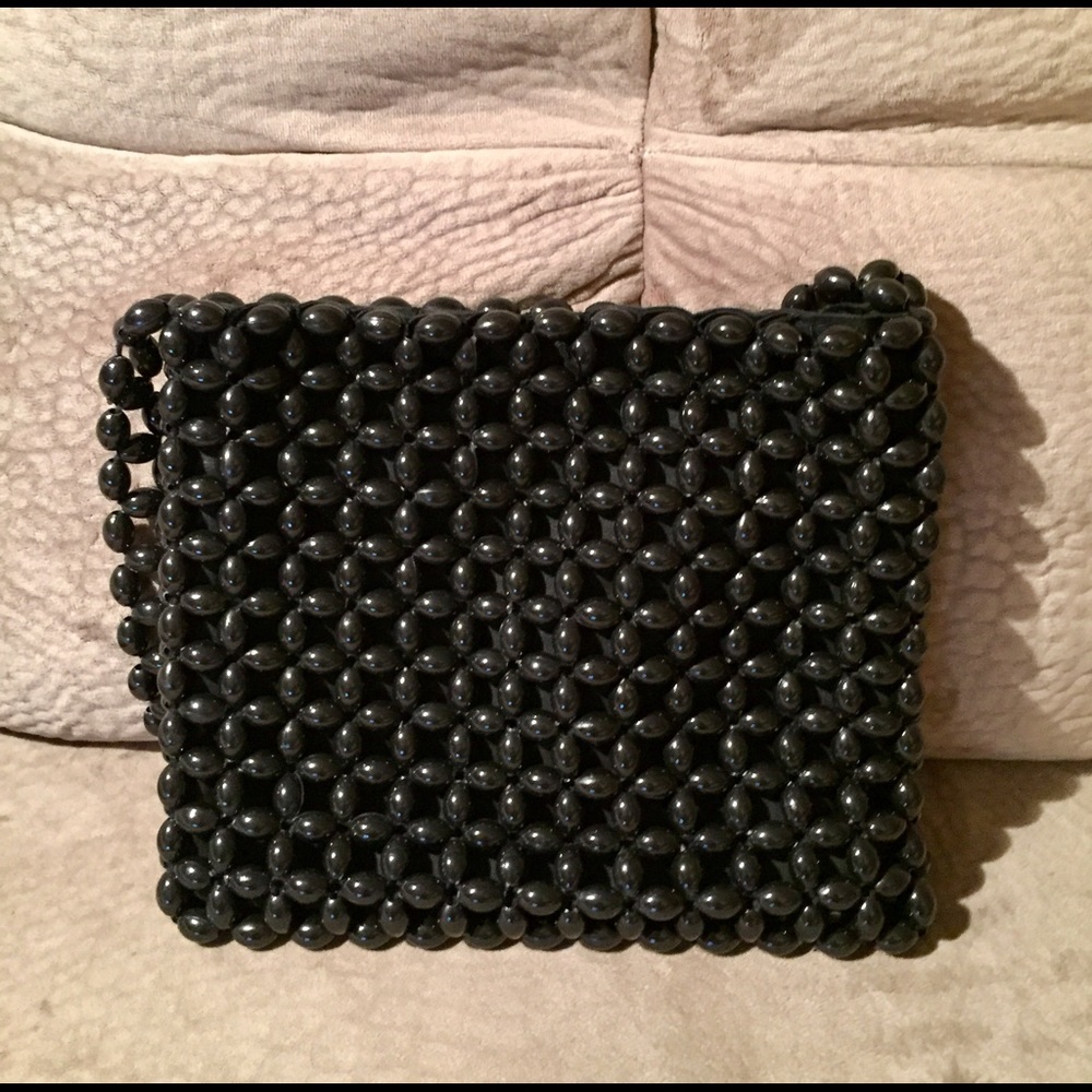 Saks Fifth Avenue Black Beaded Purse