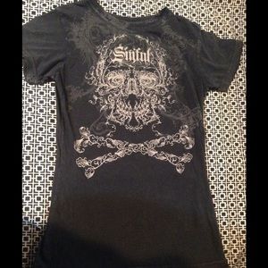 Sinful Original Skull Script T-shirt