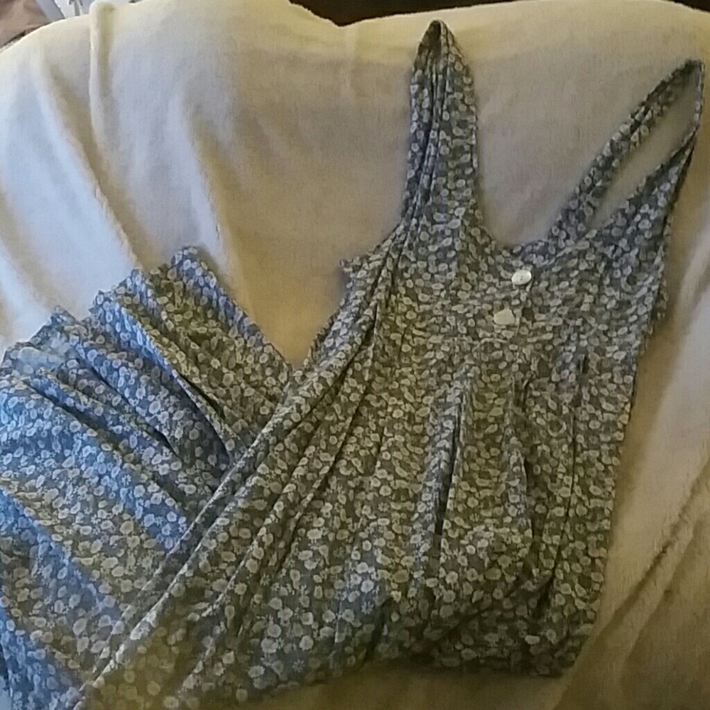 Blue flower dress.