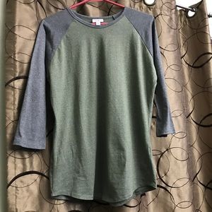 LuLaRoe Randy shirt grey/olive green NWOT Size:M