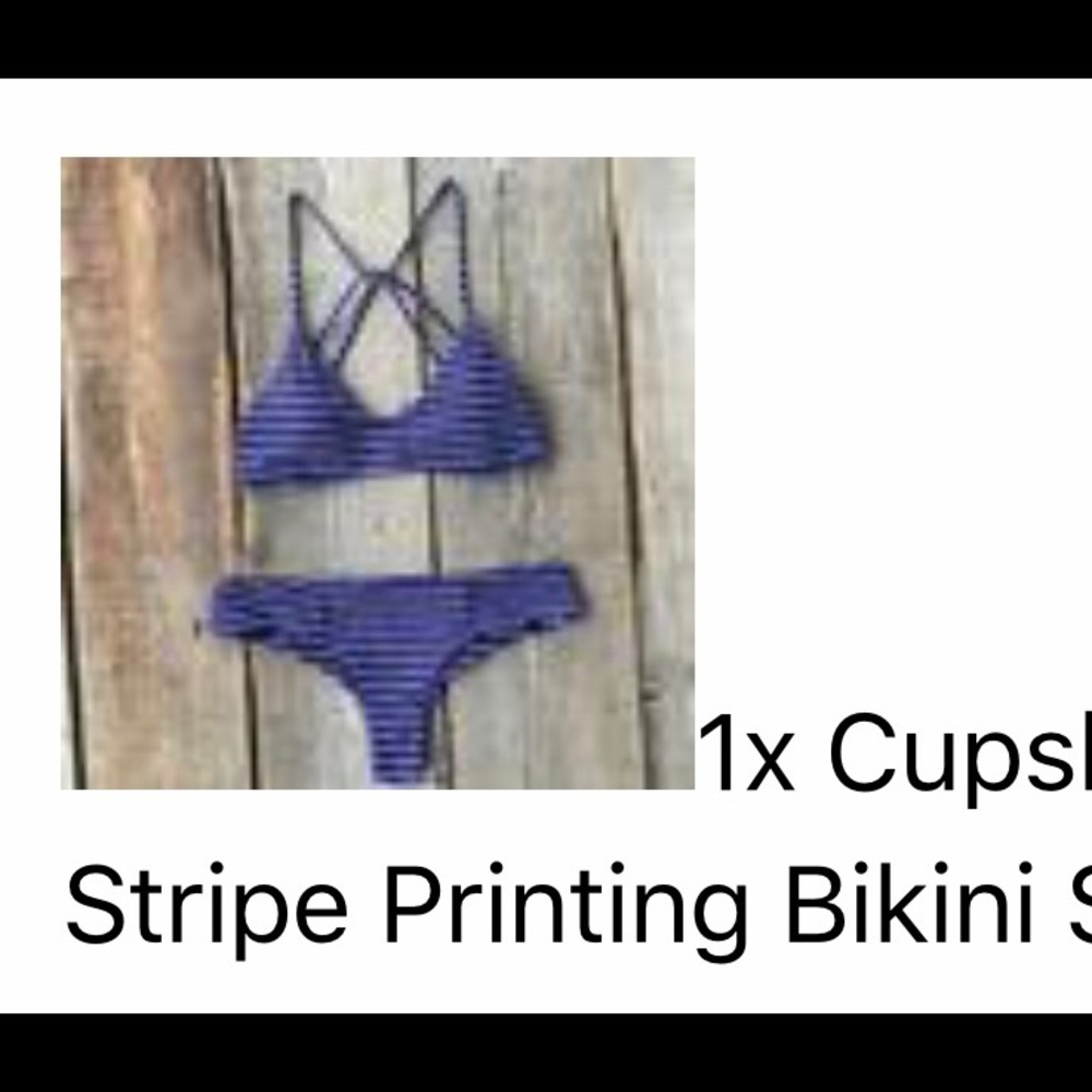 Blue & white striped bikini