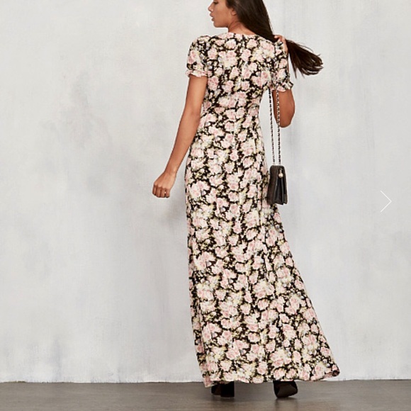 Reformation floral Huntington dress in China Rose - Picture 2 of 4