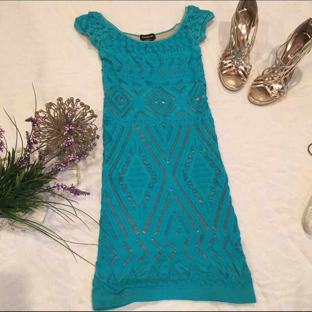 *CLOSET CLOSING •BEBE bandage bodycon dress 💐 - Picture 3 of 4