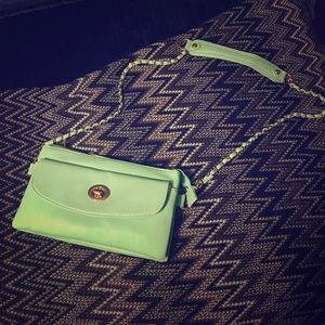 Sea green clutch with strap!