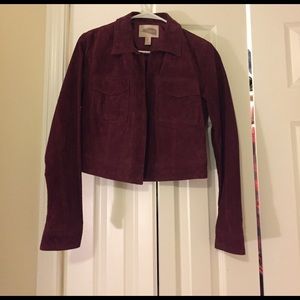 Forever21 faux suede red cropped jacket