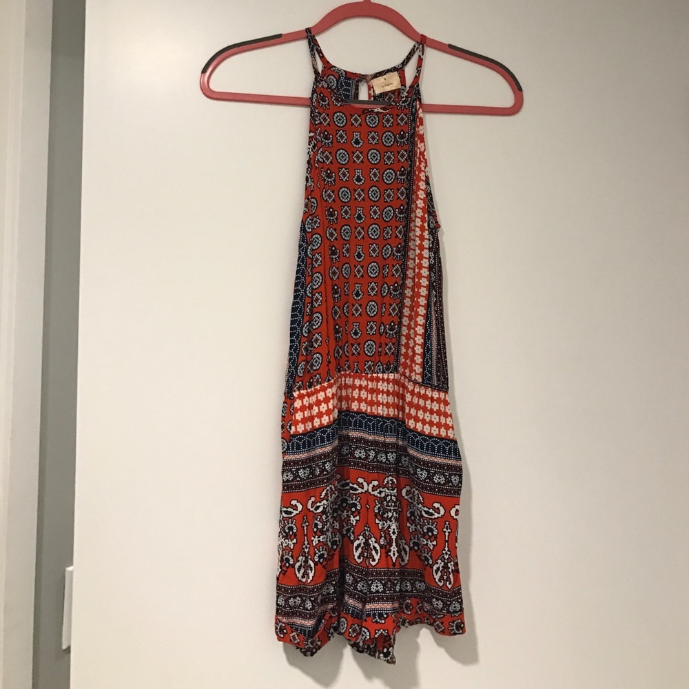 Open Back patterned romper