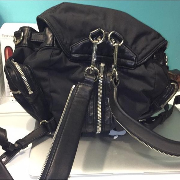 Mini Marti In Leather and Nylon Backpack