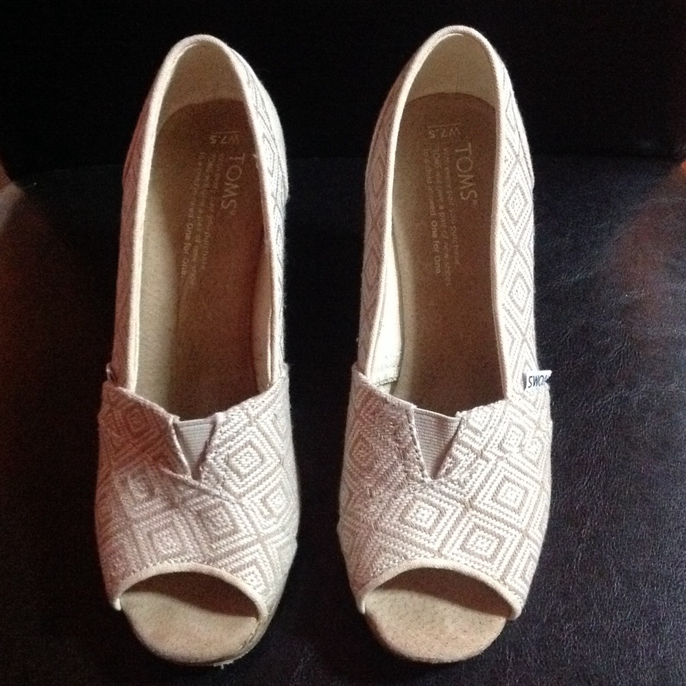 Toms wedges! Worn once!