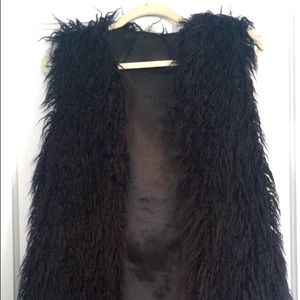 Black Shaggy Vest