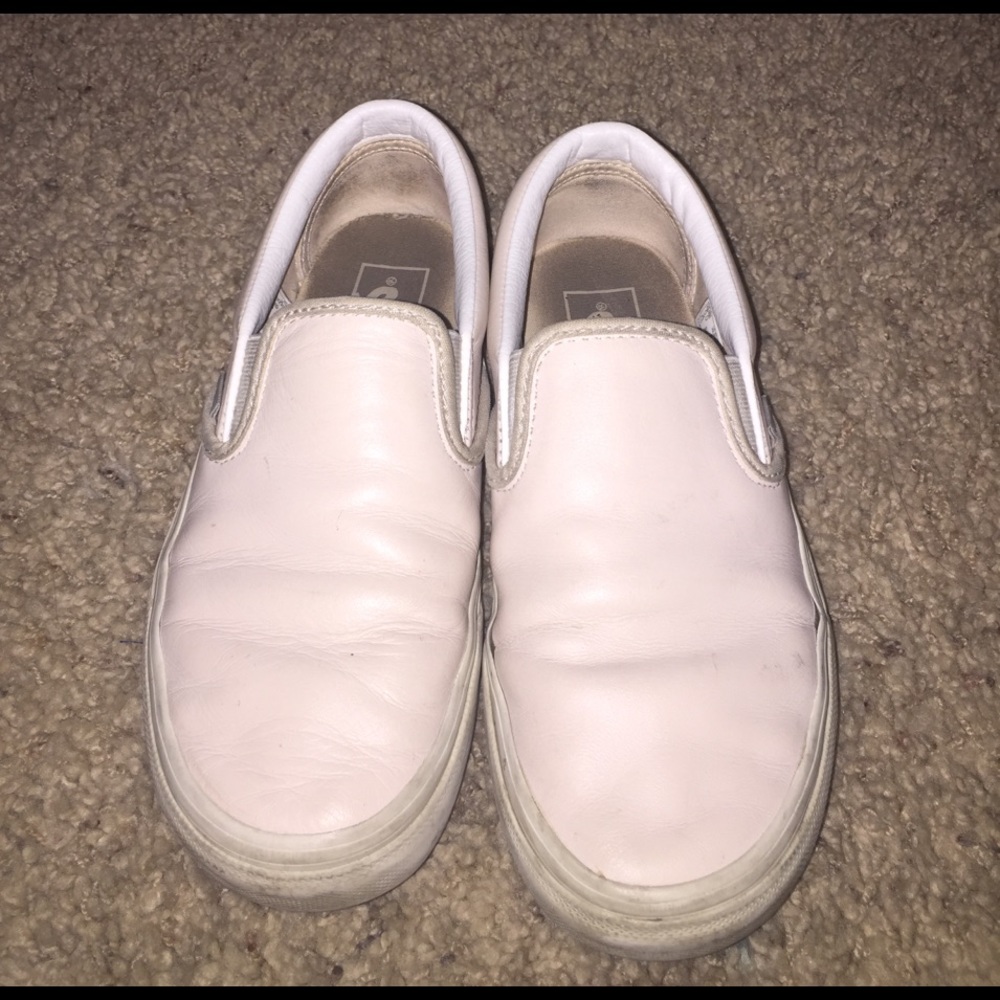 worn light pink vans