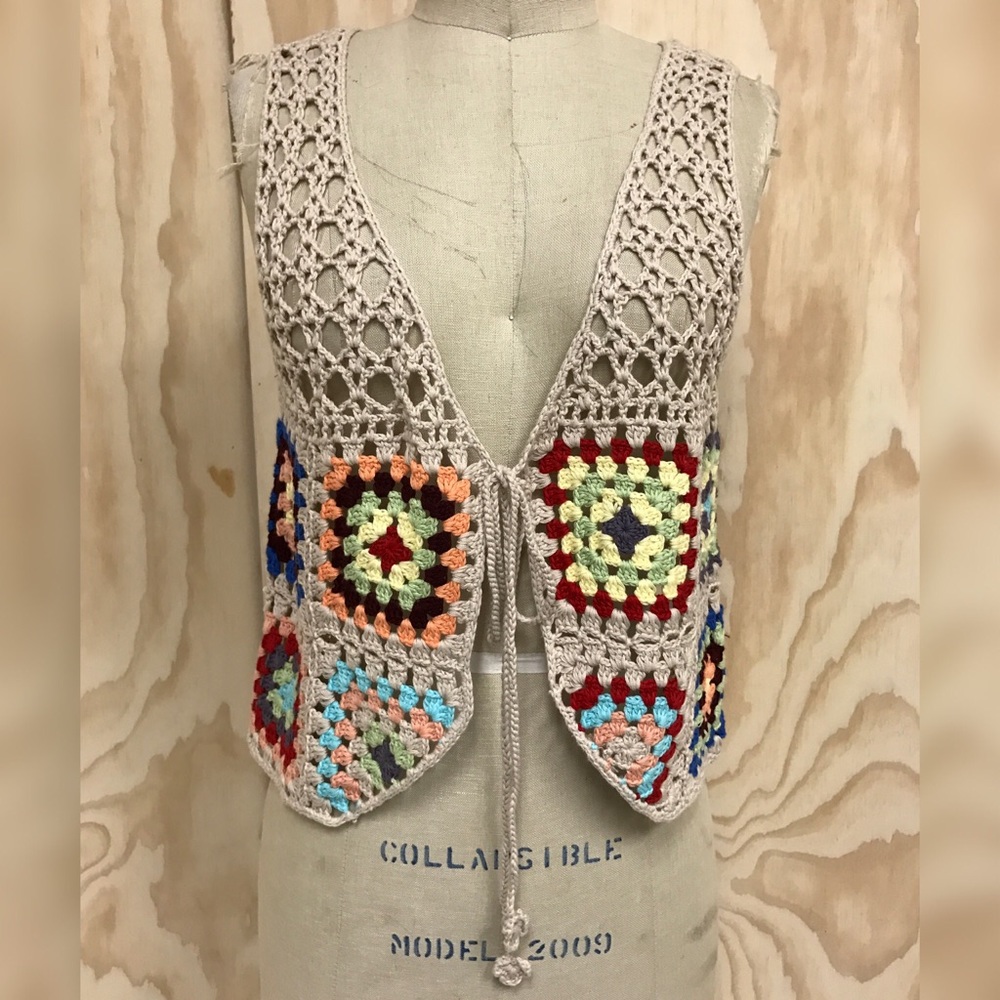 Open Knit Crochet Vest