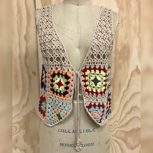 Open Knit Crochet Vest