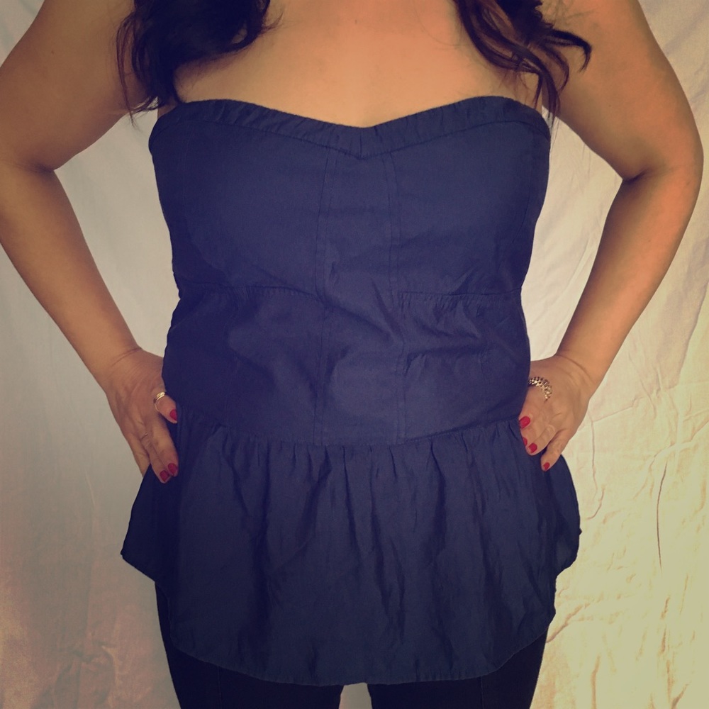 Strapless Peplum Top