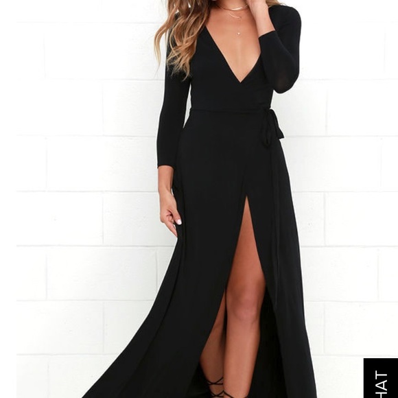 Lulus Dresses & Skirts - Lulu"s black wrap maxi dress size Small