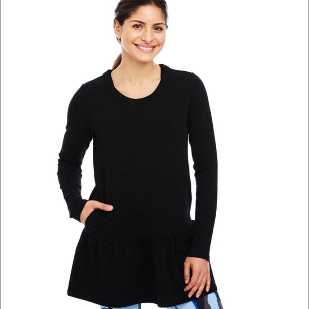 Adorable black peplum tunic BRAND NEW!