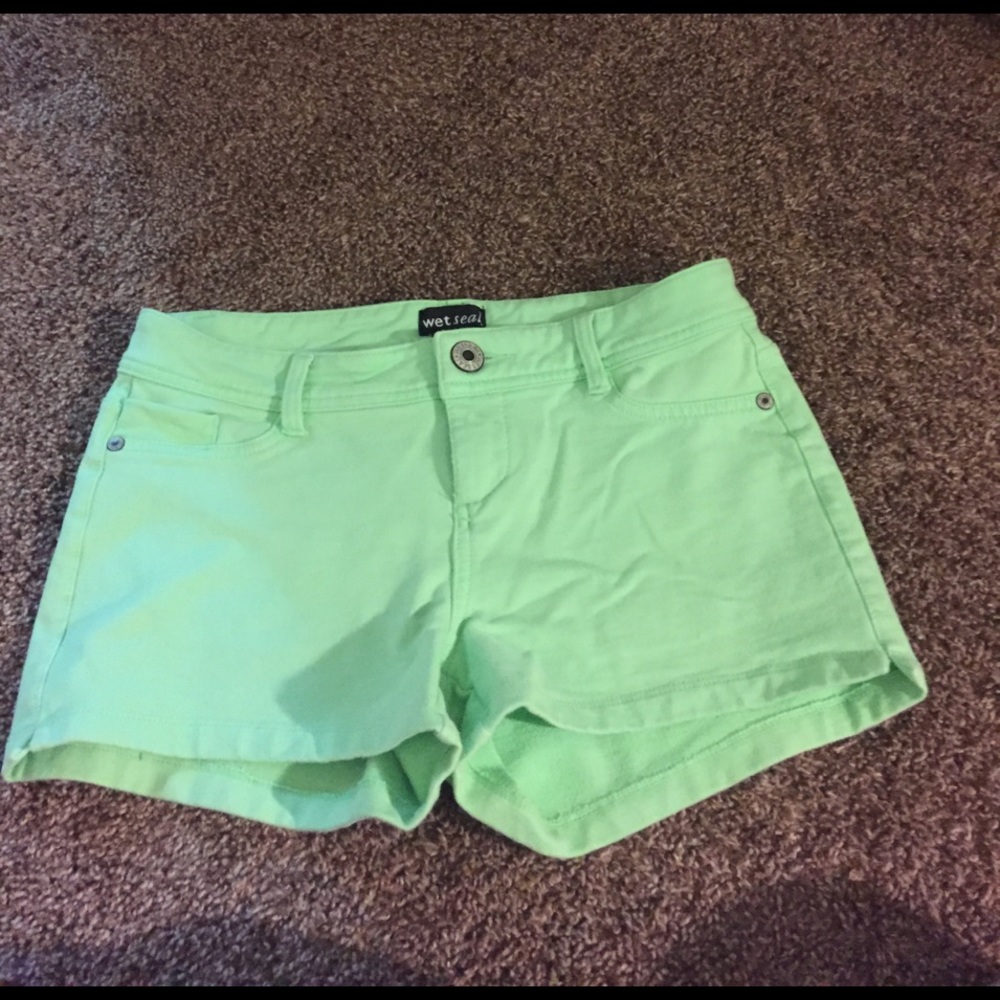 Lime green high wasted shorts