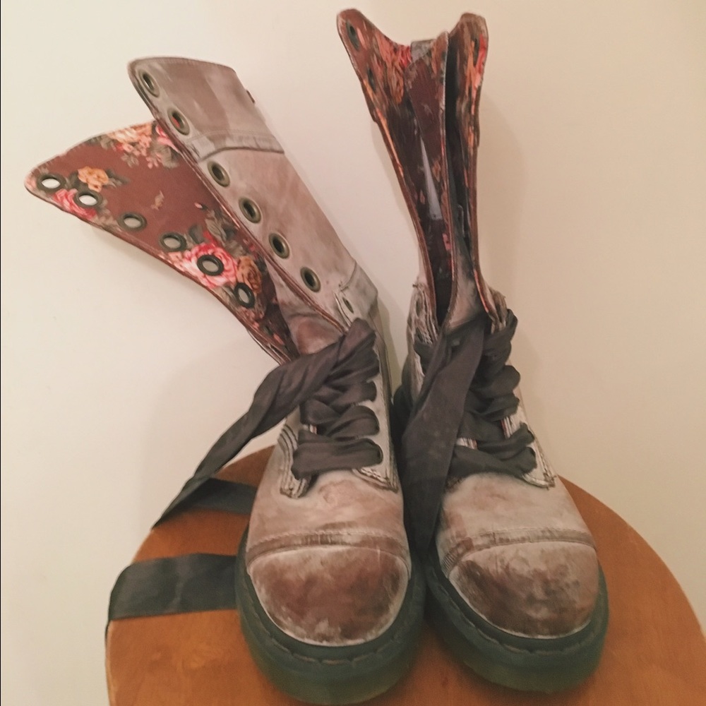 tall floral inside dr. Martens