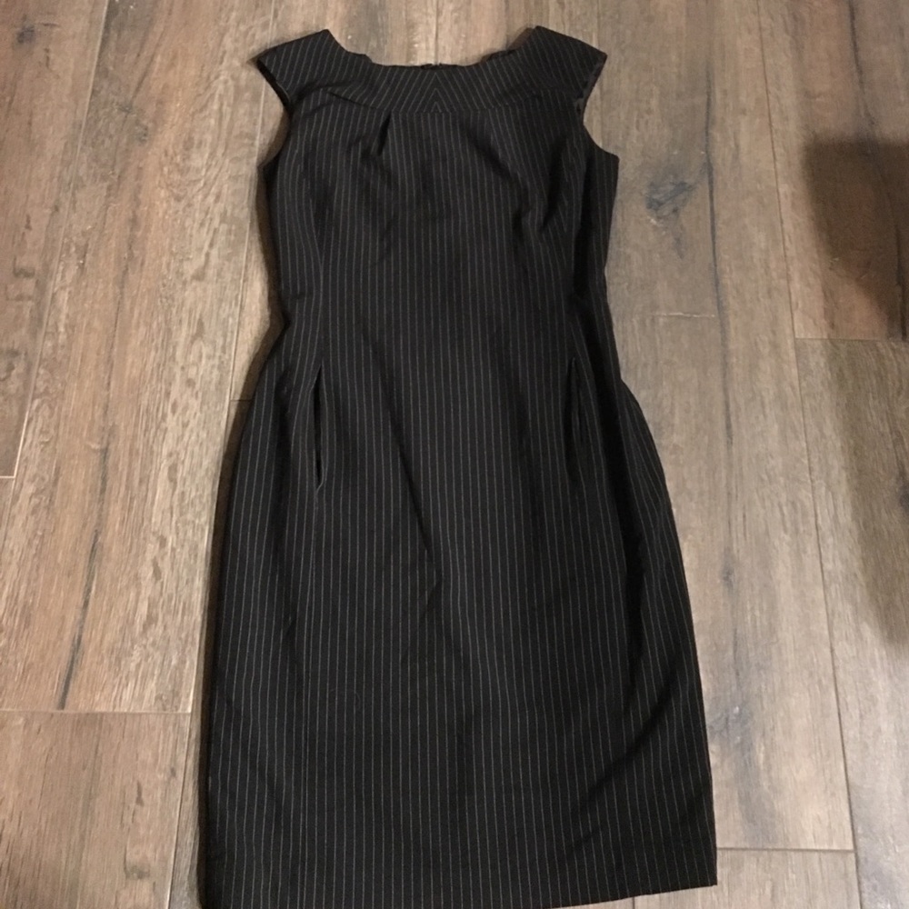 Calvin Klein Black Pinstripe Dress