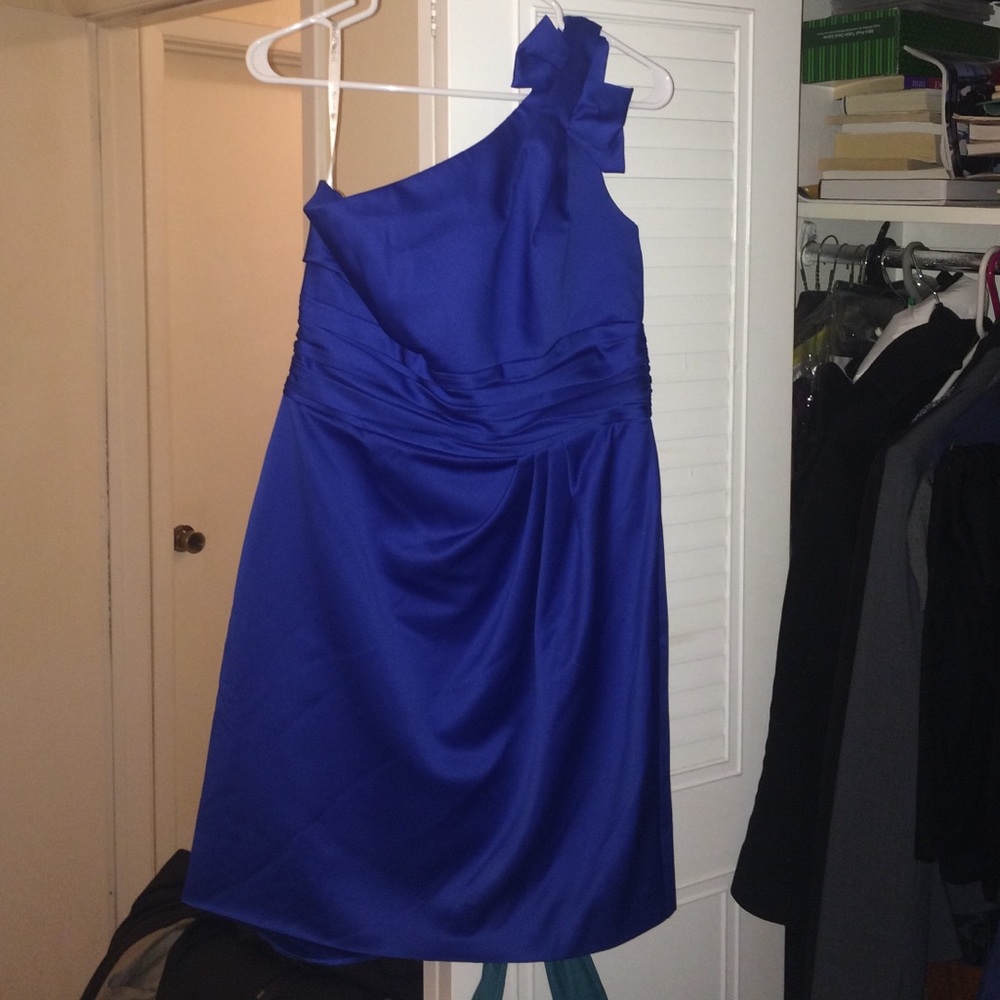 Horizon blue bridesmaids dress