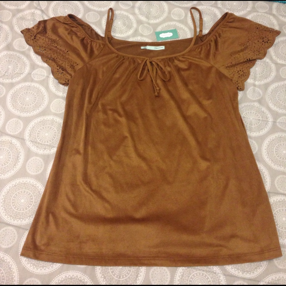 {Maurice's} light brown off-the-shoulder top