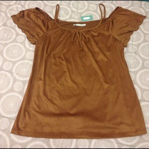 {Maurice's} light brown off-the-shoulder top