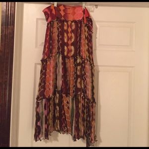 Jeff galano printed,  lined  skirt. 100% silk