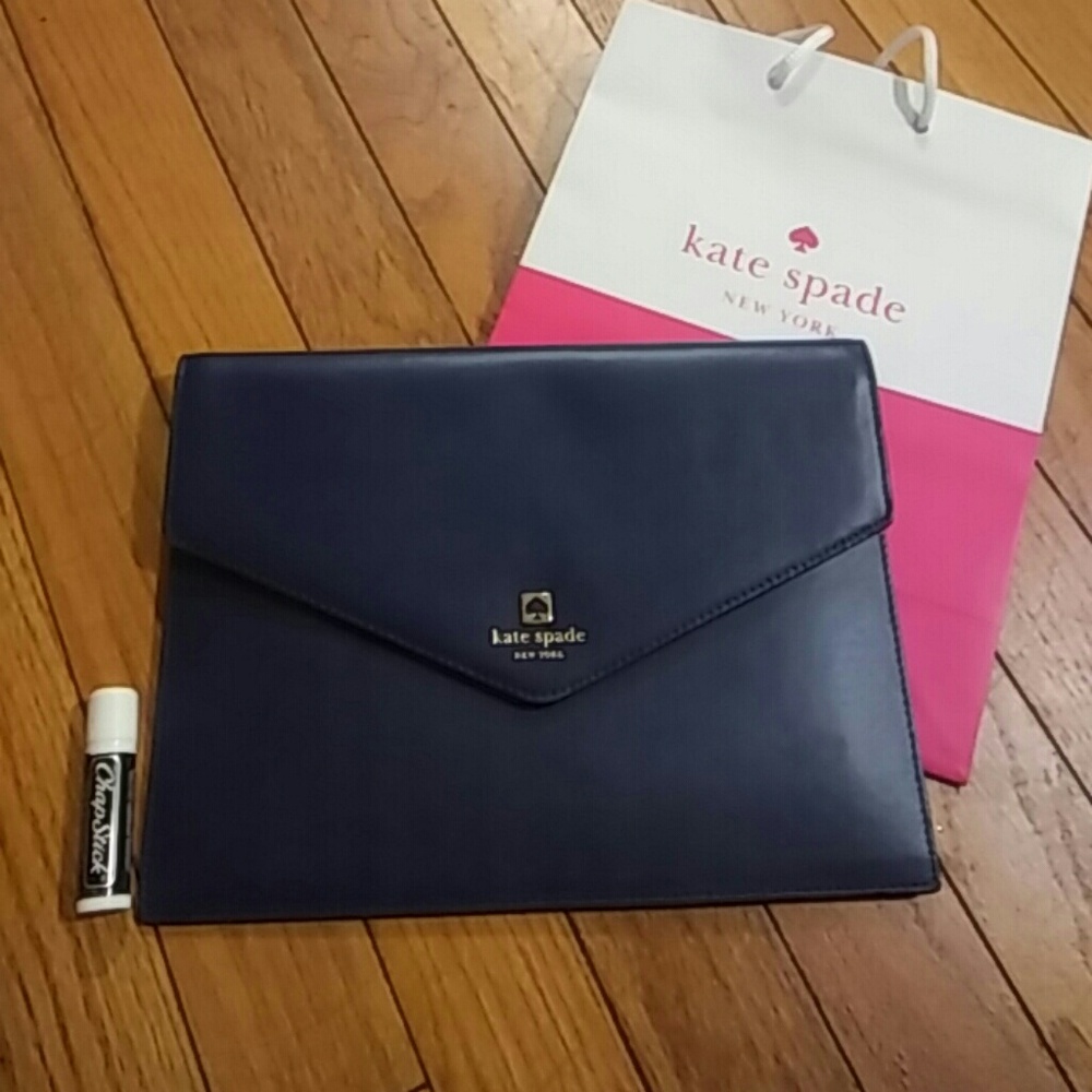 Navy envelope clutch