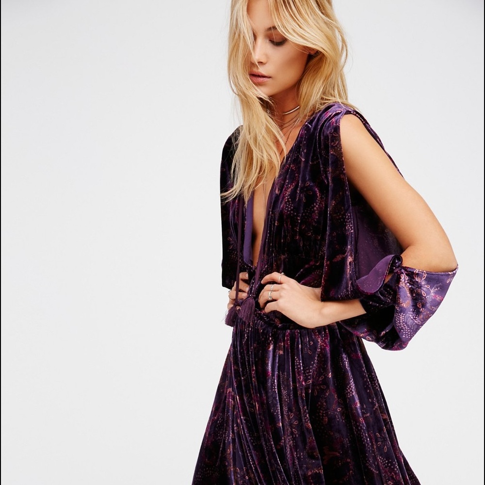 FREE PEOPLE Medusa Midi Dress (royal violet combo)