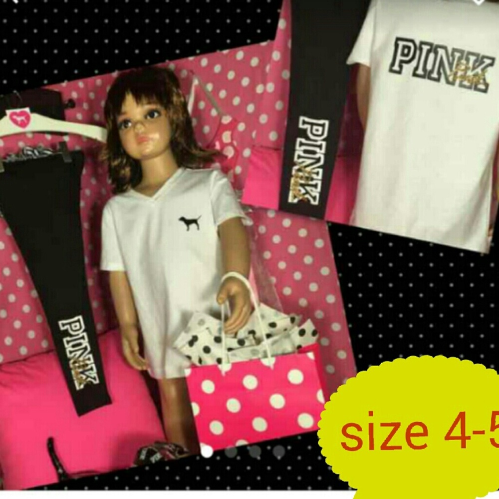 Custom made  pink logo graphics set, size 4-5